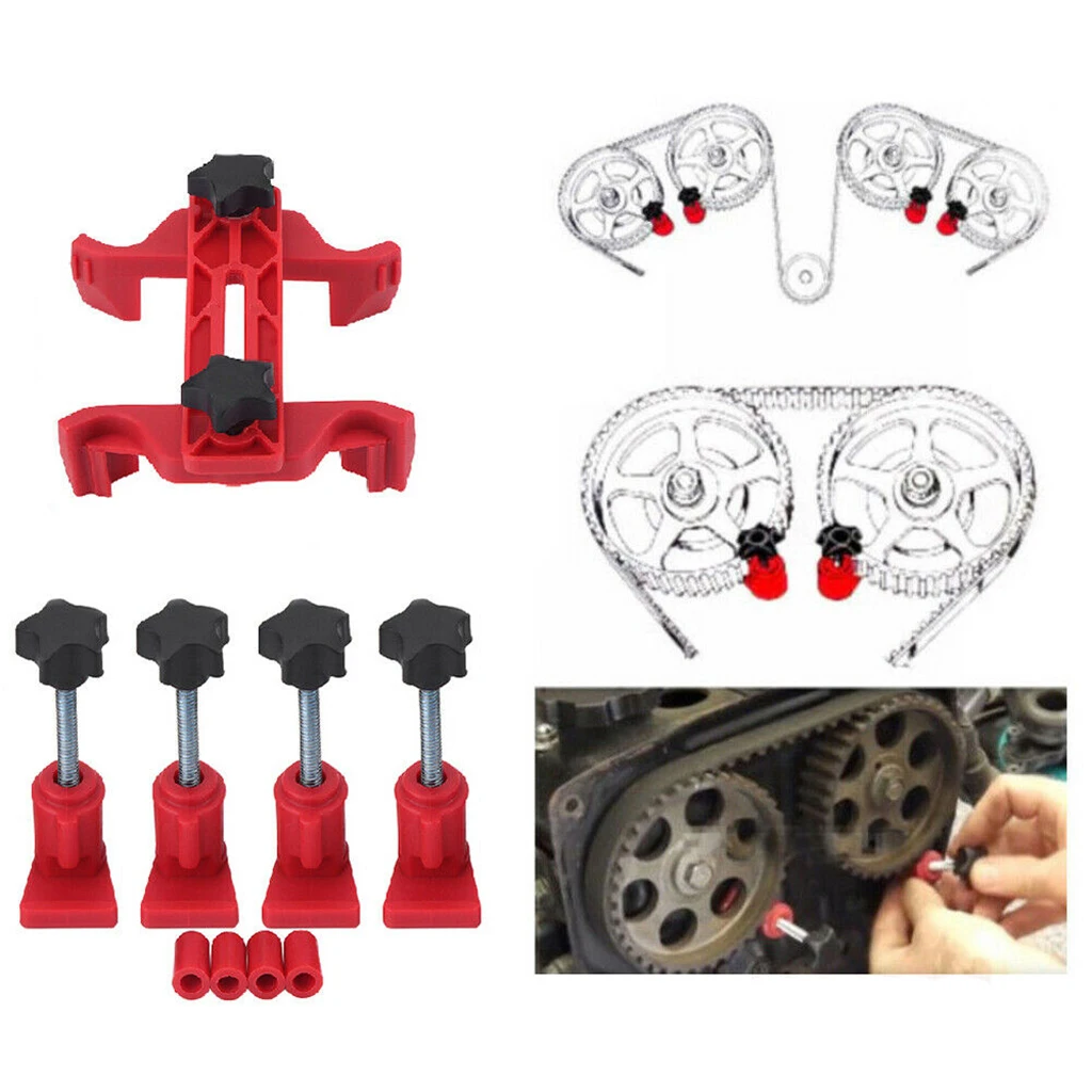 5pcs Auto Dual Cam Clamp Camshaft Cam Engine Timing Tool Sprocket Gear Kit