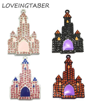 

( Choose Color First ) Wholesale 54mm*34mm 10pcs/lot Castle Pendants For Necklace