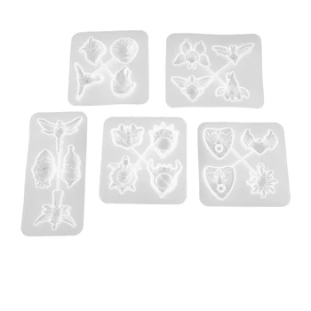 

5Pcs Crystal Epoxy Mould Diy Devil's Eye Owl Semi-Stereoscopic Jewelry Whole Board Silicone Mould