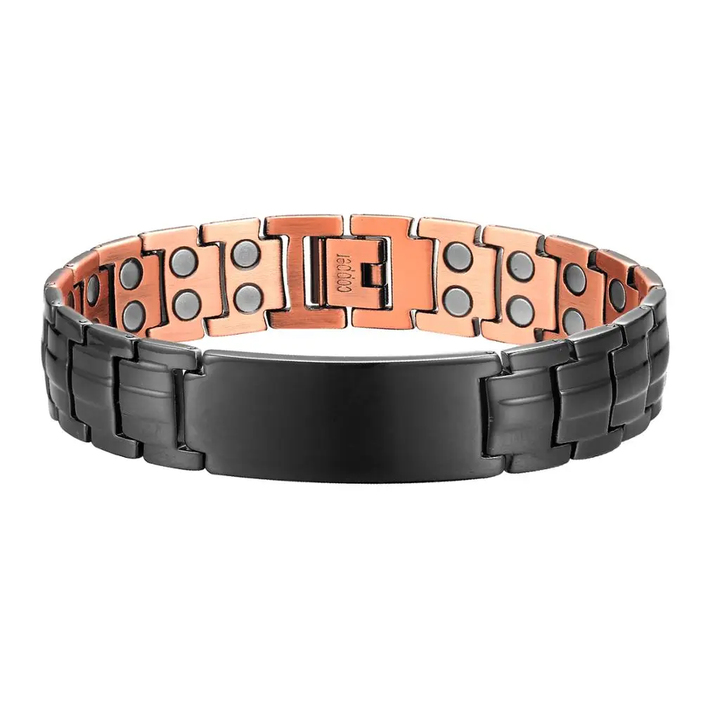 Copper Magnetic Bracelet Personalize ID Name Adjustable Wristband Bangle Metal Jewelry Gift fashion bracelet fashion jewelry For Men Women
