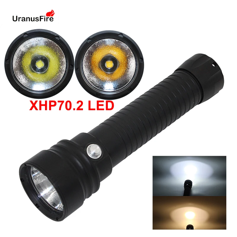 

Scuba Diving Flashlight XHP70.2 LED dive torch light Underwater 100M NEW XHP70 Diving flashlgiht torch powered by 2*32650/26650