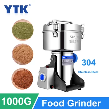 

1000G Commercial Dry Food Miller Coffee Grinder Stainless Steel Grinding Machine Medicine Grinder Mill Ultrafine Grain Mill