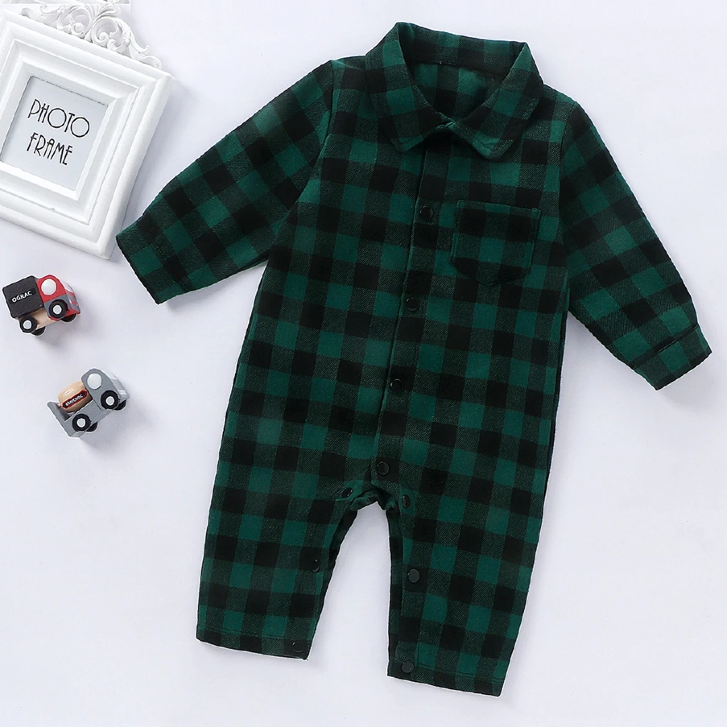 newborn baby boy rompers baby clothing plaid long sleeve 100%cotton infant boys girls jumpsuit winter clothes outfits costume