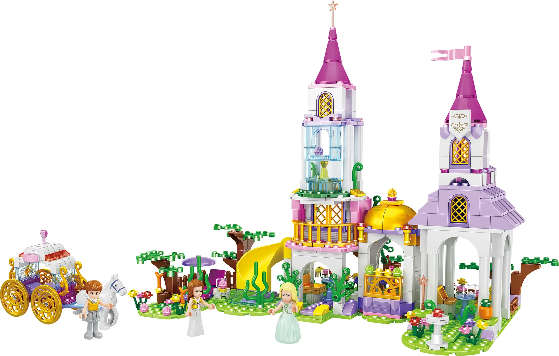 

644pcs Carriage Princess Building Blocks Set Girl Friend DIY Model Brick Toys For Children Kids Birthday Gifts