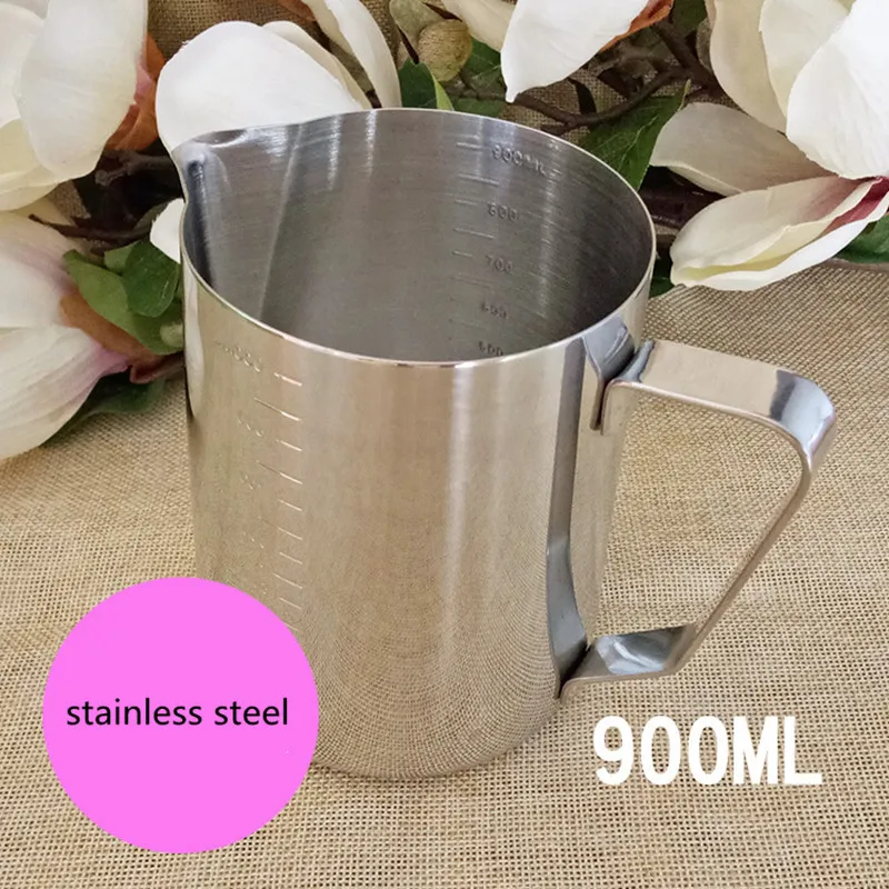 900ML Wax cup DIY инструмент для изготовления свечей Ручной инструмент из нержавеющей стали чашка воска горшок шоколадные конфеты расплава, содержащий отметку большой 900 мл внутренняя шкала - Цвет: 900ML Wax cup