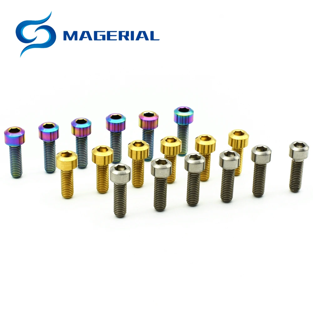 Титановый болт M5x16mm, переключатель большого пальца Ti, несколько золотых головок, Шестигранная головка, Ti винты, Ti крепежные детали Tc4, 6 шт