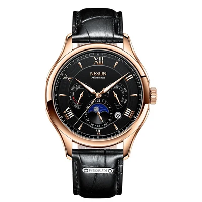 Item 4 Switzerland NESUN автоматические механические часы мужские Moon Phase часы люксовый бренд светящиеся стрелки сапфир водопроор N9030 - Цвет: Item 4
