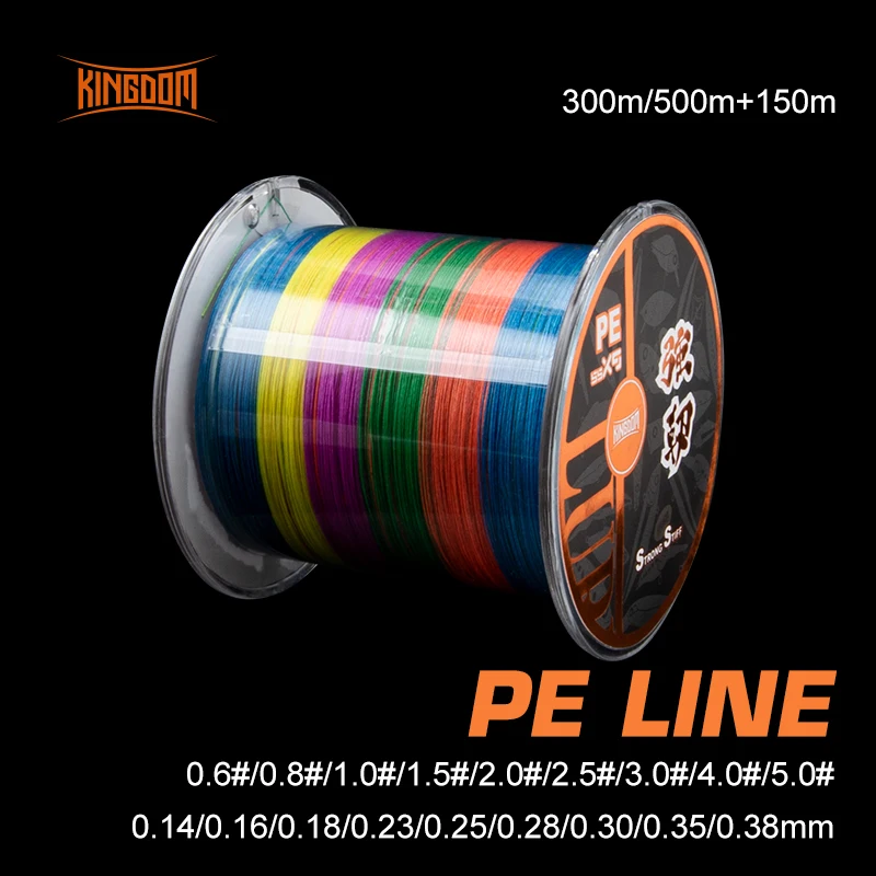 

Kingdom Fishing Lines SSX9 300m 500m Weave Multifilament Fishing Line 8+1 Braided PE Line Strong Stiff 15-65LB Pesca Bait Tackle