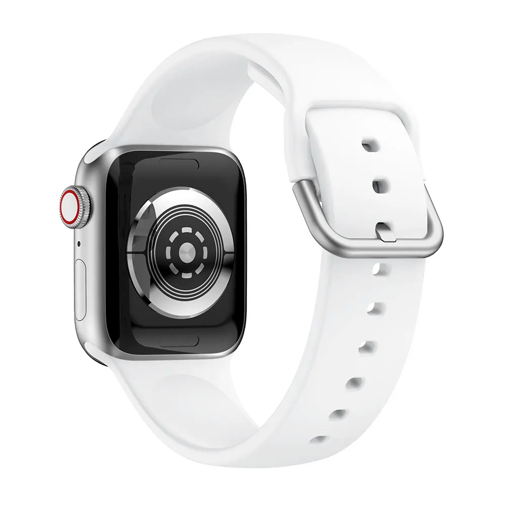 Силиконовый ремешок для наручных часов Apple Watch, 42 мм, 38 мм, Версия 44 мм 40 мм Резиновый Браслет ремешок для часов Iwatch серии 5/4/3/2/1 браслет