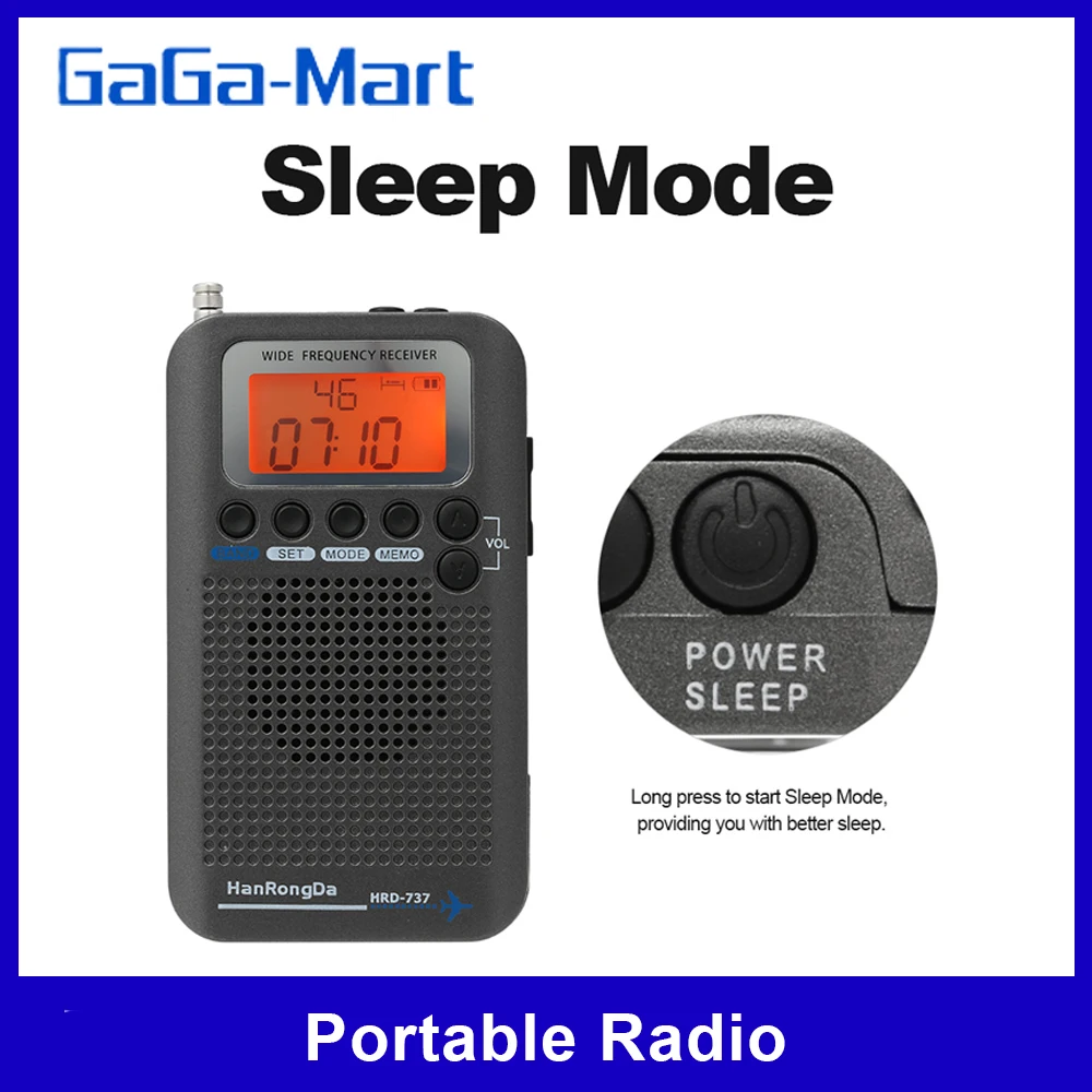 HanRongDa HRD 737 Portable Full Band Radio Aircraft Band Receiver FM/AM