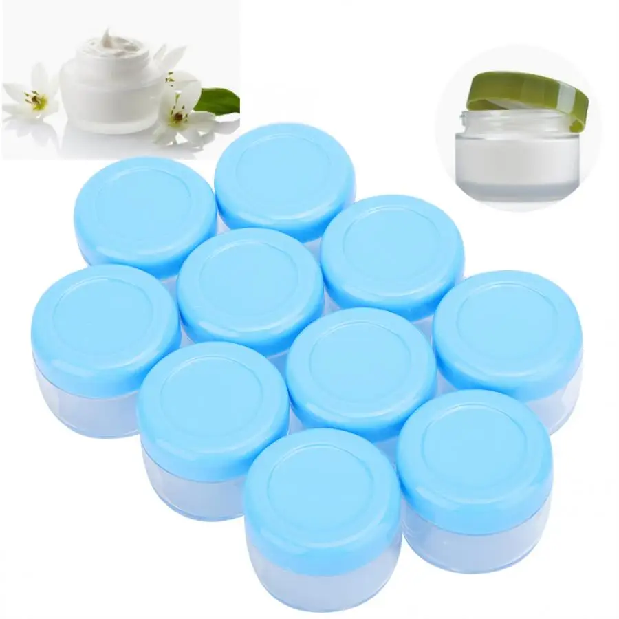 Professional 20pcs Portable Empty Cream Bottle Jar Refillable DIY Skin Moisturizing Gel Container (15g/pc Blue Cap) Makeup Tool | Красота и