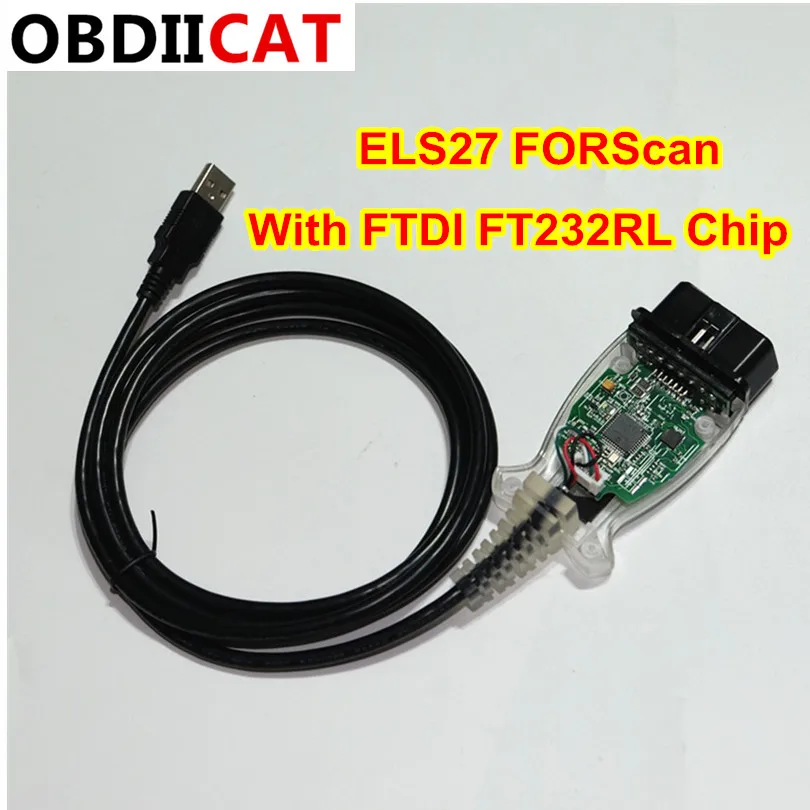 OBDIICAT 5 шт./лот ELS27 FORScan сканер с чипом FTDI для многих транспортных средств ELS 27 OBD2