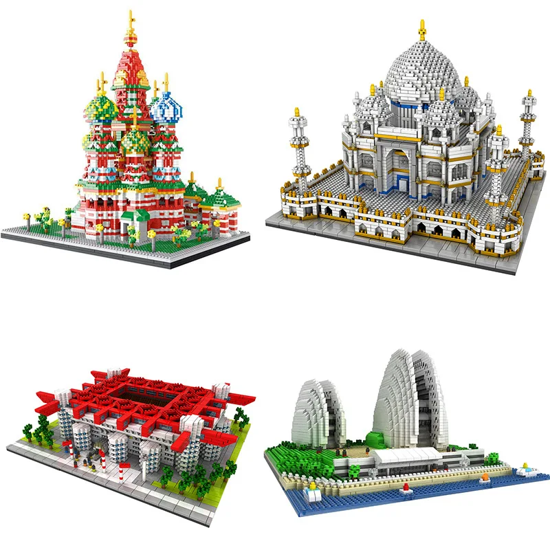 

Diamond Mini Building Bricks World Famous City Architecture Land marks Taj Mahal Palace 3D Model Children's Educational Toy