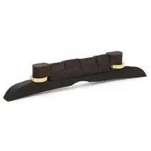 Mandolin Bridge Ebony Metal Adjustable Bridge Full Compensated Ebony Mandolin Bridge with 2Pcs Gold Screws