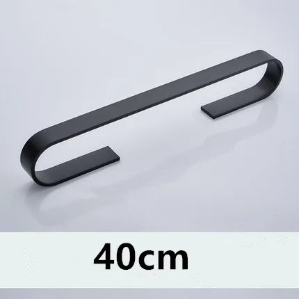 40cm Алюминиевый держатель для полотенец для ванной комнаты, настенный держатель для полотенец, черный держатель для полотенец, аксессуары для ванной комнаты 25-55 см - Цвет: 40cm