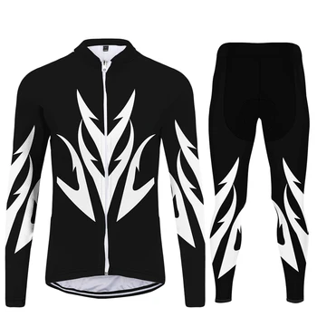 

2020 3D Women's Cycling Jersey Long Sleeve Strap Trousers Set Trend Pattern Irregular Hip Hop Fashion Sport Quick-Drying Set