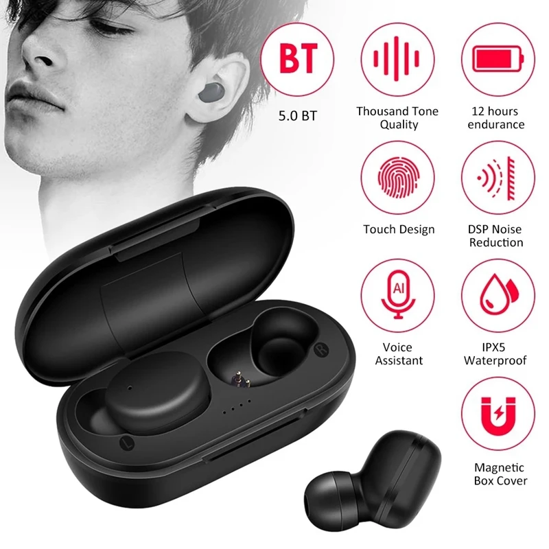A6X True Wireless Stereo BT 5 0 Earphone Fingerprint Touching High Definition Stereo Wirelessly Headset Noise Cancelling Gaming