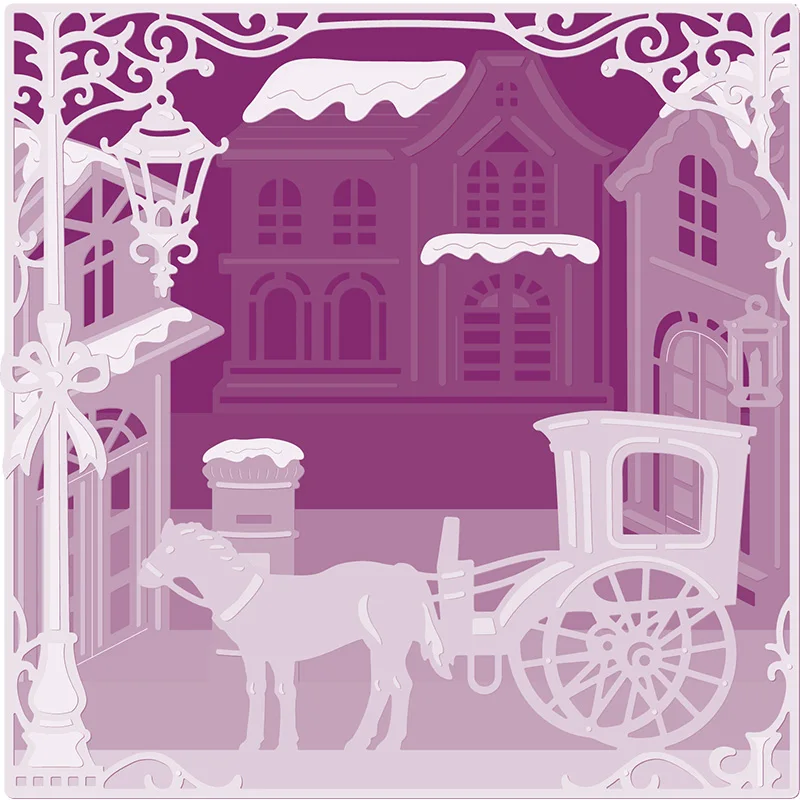Village Life Metal Cutting Die Stencils for DIY Scrapbooking Decorative Paper Cards Embossing Photo Album Making Craft new