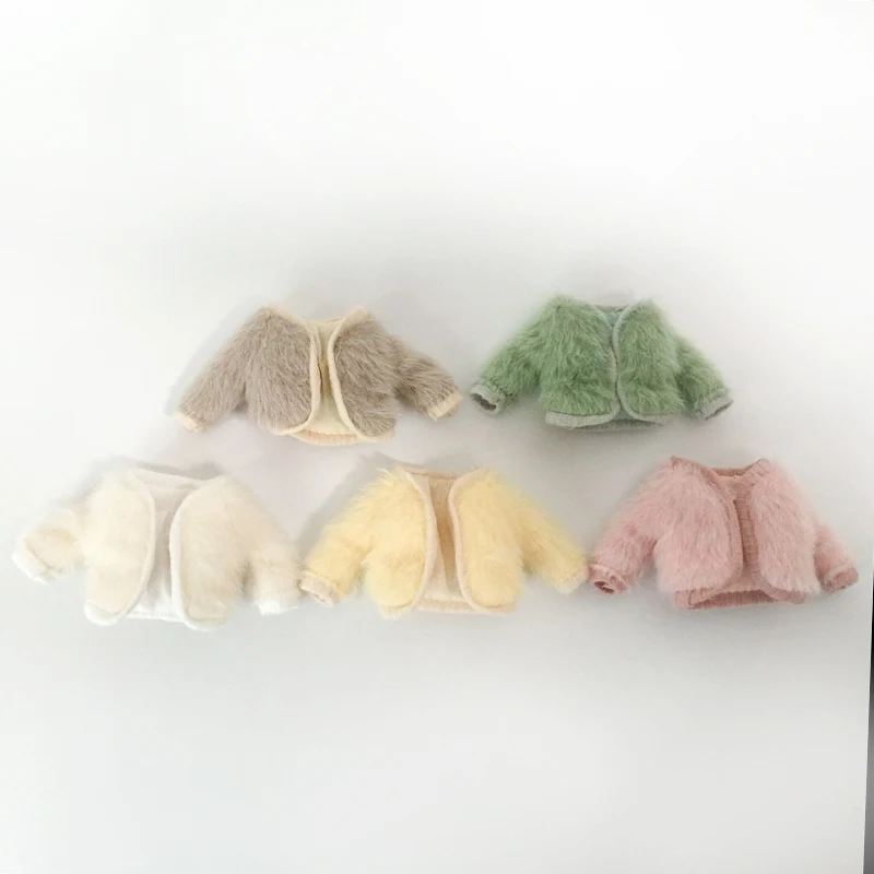 Ob11 Детское пальто с мехом BJD GSC однотонное яйцо глиняная кукла пальто кукла ручной работы аксессуары для кукольной одежды