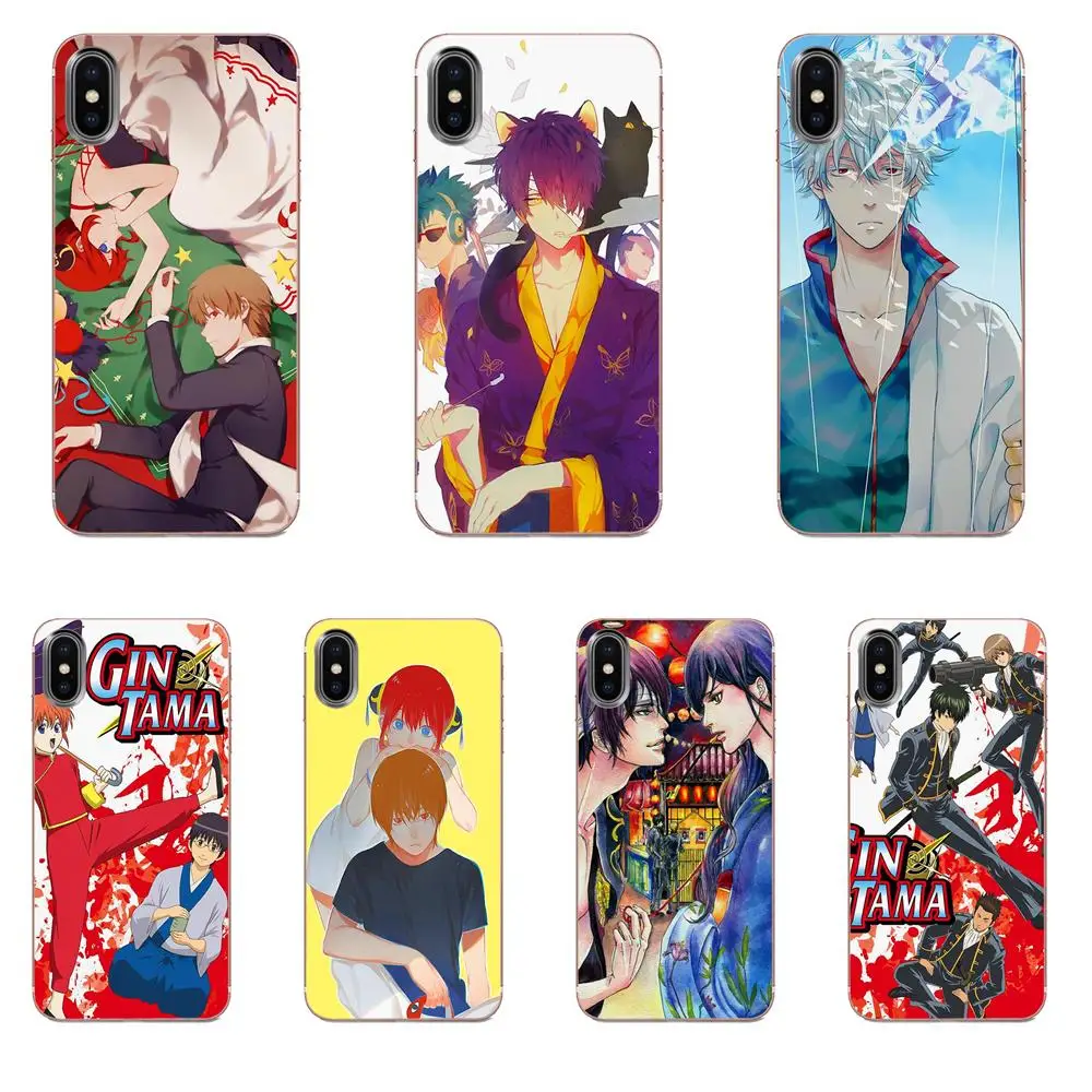 Soft Phone Skin For Apple iPhone 4 4S 5 5C 5S SE SE2 6 6S 7 8 11 Plus Pro X XS Max XR Gintama Japanese Anime | Мобильные телефоны и