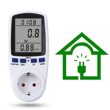 Medidor de potencia Digital, medidor de energía electrónica, toma de corriente de medición con función de memoria, enchufe EU, UK, AU, BR, US