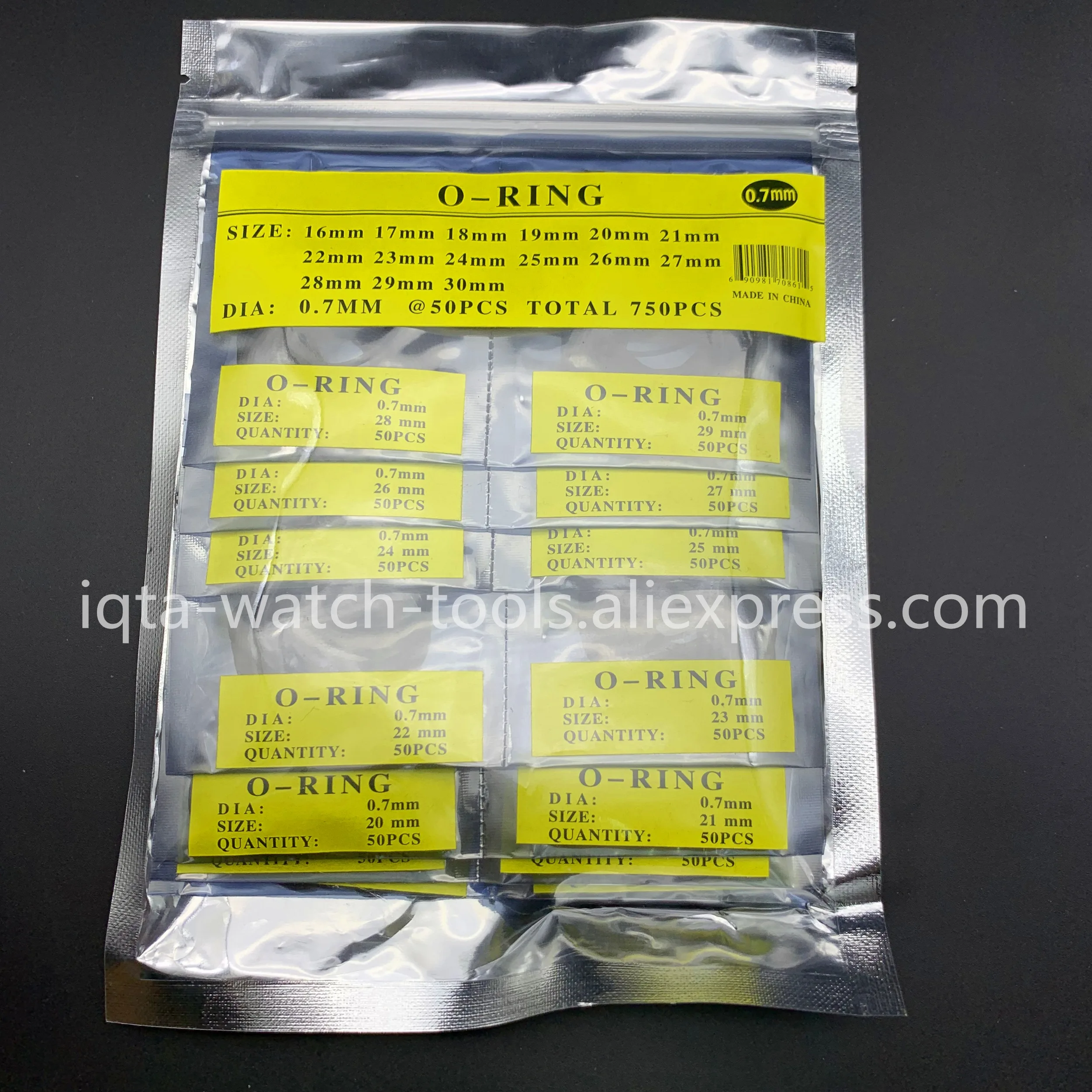 0.7mm 750pcs 16mm-30mm O Ring Rubber Seal Washers Waterproof Round Watch Gaskets
