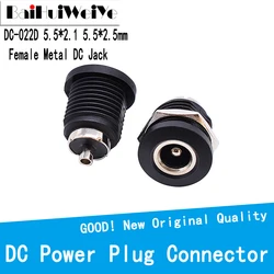 Connecteur de prise d'alimentation DC 5.5 femelle, 2.1x5.5, 2.5 x DC 022 MM, 10 pièces, pour montage sur panneau métallique, adaptateur DC022D 