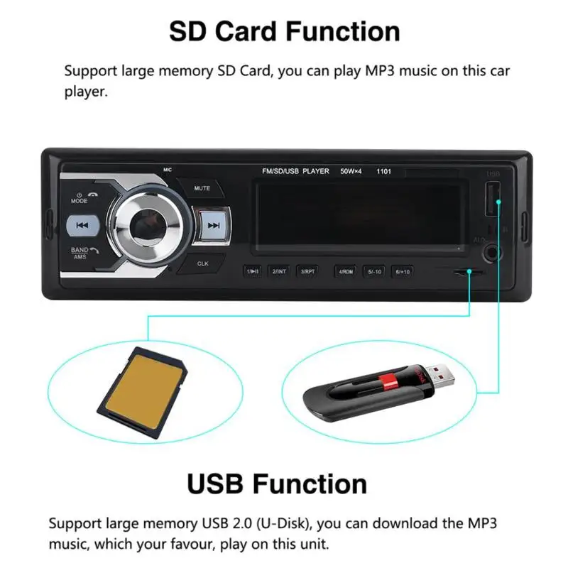 Вкладыш OLED Экран Bluetooth стерео MP3 плеер FM радио U диск AUX-IN