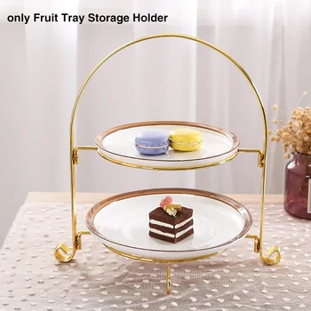 

2 Tiers Living Room Basket Multifunction Easy Install Home Hotel Restaurant Practical Kitchen Bowl Fruit Tray Storage Holder