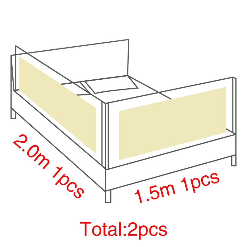 1,5/1,8/2 м ограждение для кровати защитный барьер для кровати забор для детской кровати манеж защитный барьер для кровати - Цвет: 1.5 m 2m 2 pcs