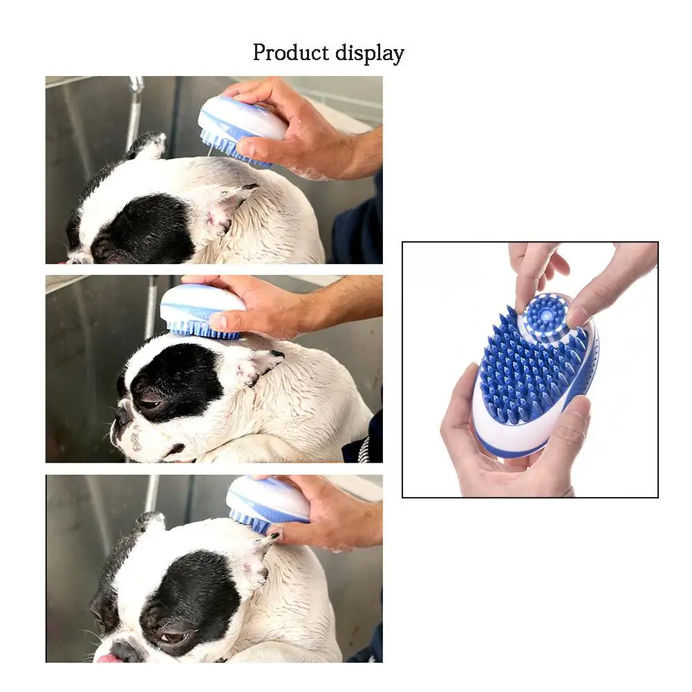 Чистительная ГРЕБЕНКА для ванной собаки силиконовый шампунь для спа-процедур Массажная щетка для шерсти Cmob инструмент для чистки собак щетки для удаления волос