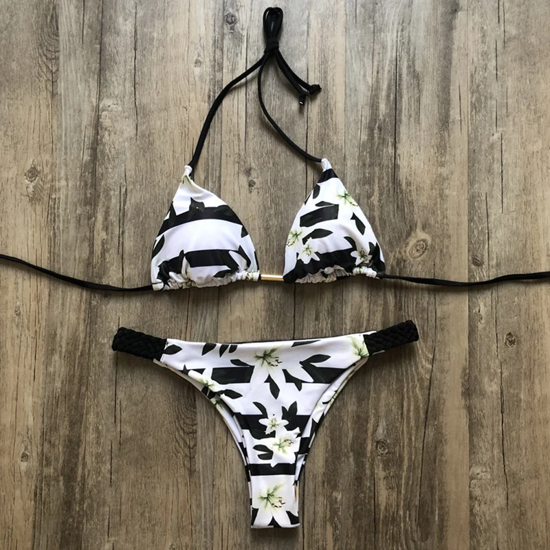 Misswim, цветочный принт, купальник, женский, сексуальный, плетение, бандаж, бикини, набор,, пуш-ап, купальник для женщин, купальный костюм, пляжная одежда - Цвет: X19SW2242-6