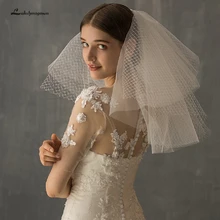 Lakshmigown Готическая короткая вуаль из тюля белая свадебная вуаль 4 слоя Черные Свадебные аксессуары
