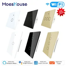 2020 nowy WiFi RF433 inteligentny przełącznik dotykowy 2/3 sposób inteligentne życie/kontrola aplikacji Tuya, Alexa Google Home Voice Control 1/2/3/4 Gang ue usa