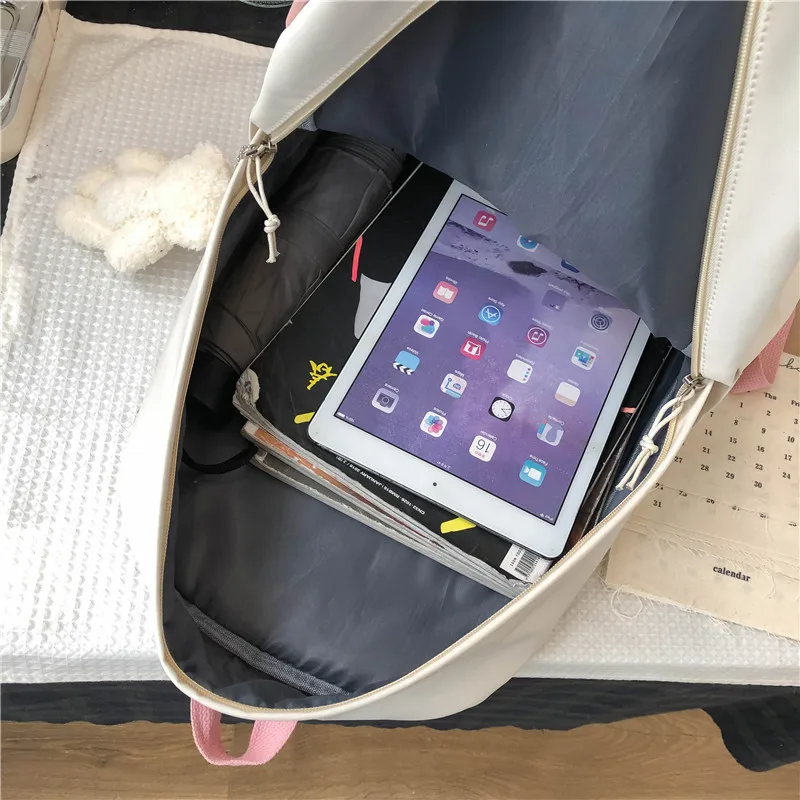 Japanese Women Backpack New Kawaii Patchwork Female Large Capacity Waterproof Nylon Shoulder School Bag Preppy Mochila Bolsa 5