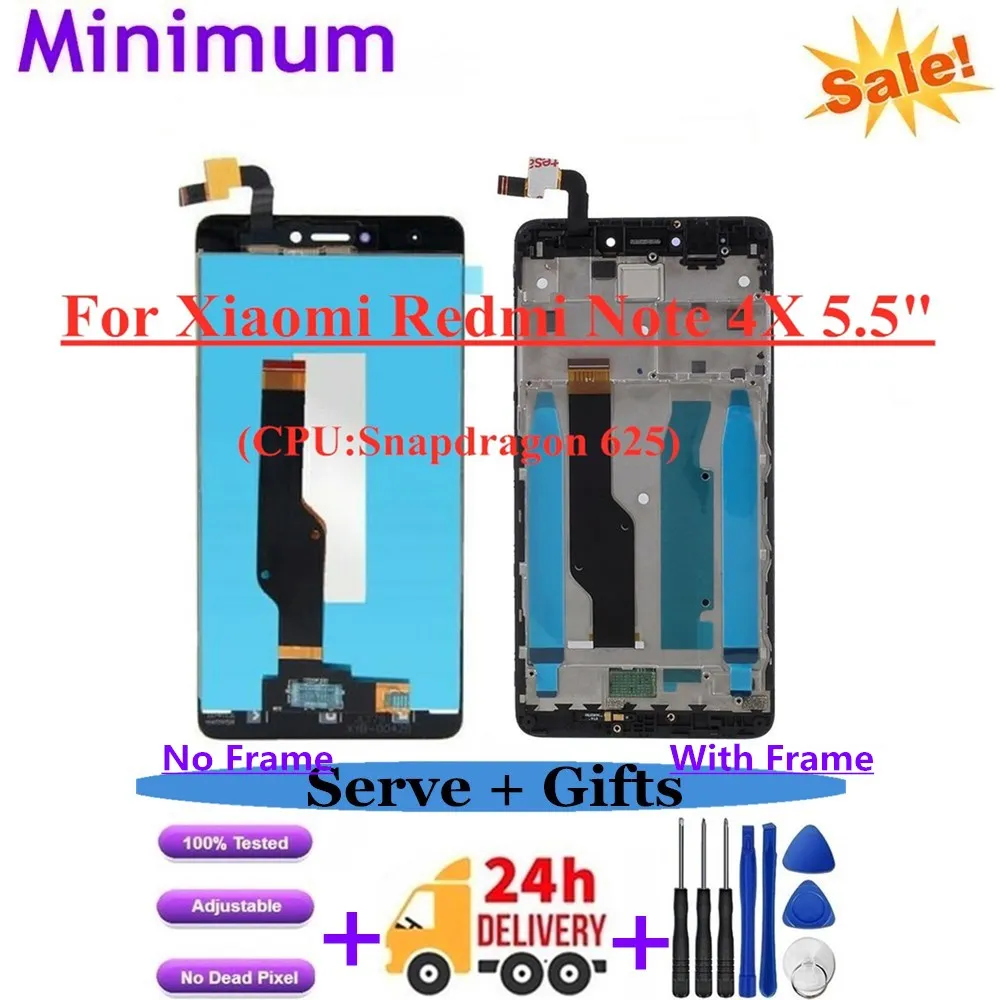 ЖК дисплей для Xiaomi Redmi Note 4X 5 дюйма сенсорный экран с дигитайзером в сборе рамкой