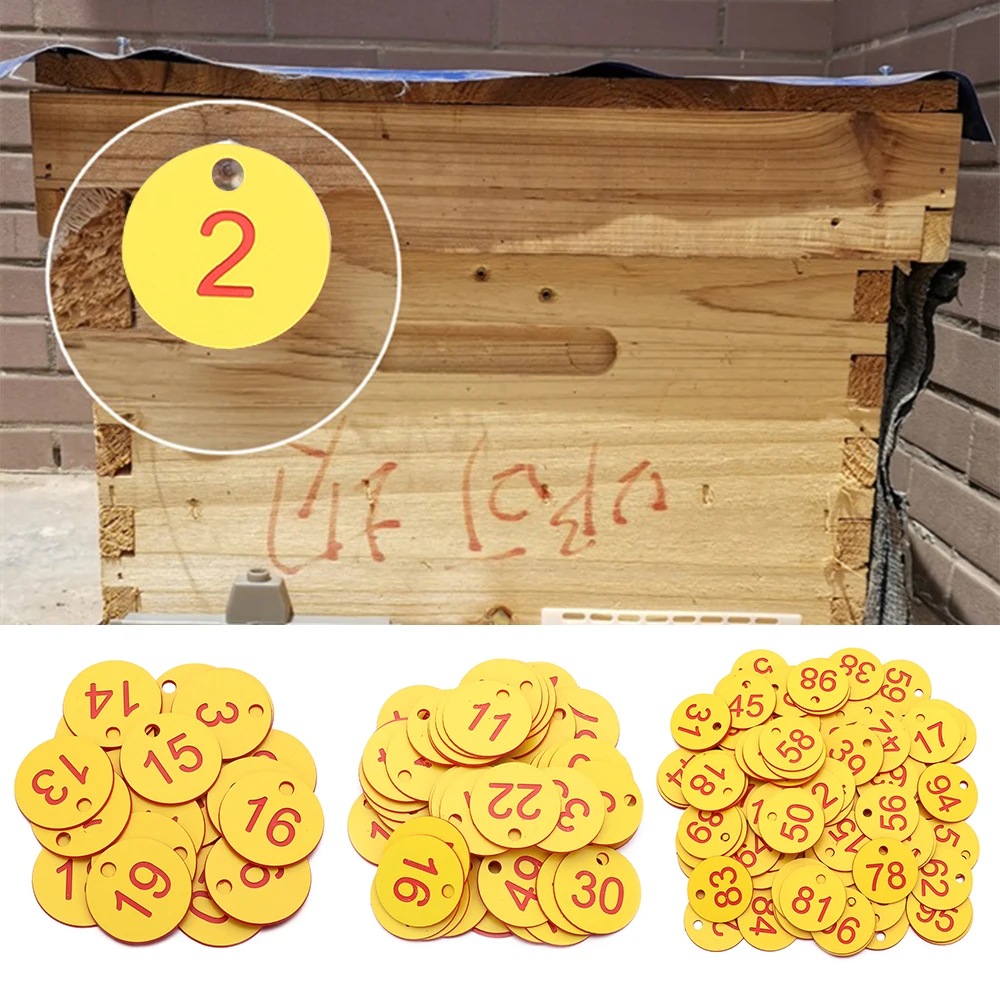 20/50/100pcs ABS Farm Number Tag Beekeeping Tool Numbered Tag for Animal Husbandry Beekeeping Farm Garden Tool Or Clothing Label