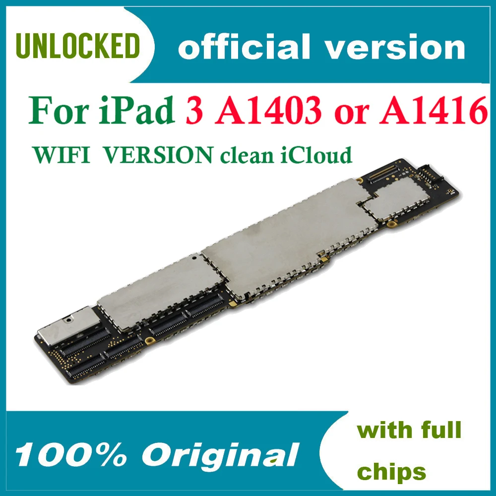 Для IPad 3 A1416 A1403 A1430 полные чипы 16/32/64 ГБ очистка iCloud не ID блокированный Wi-Fi версия