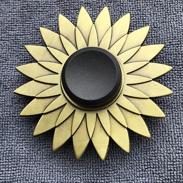 Fidget Spinner Brass Color Zinc Alloy Metal Hand Spinner Dice Bauhinia Rudder Exterior Smooth Finger Tri Spiner Gyro Toy For Kid 4