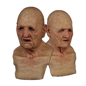 

Old Men Halloween Silicone Headgear Masquerade Party Mask Horror Fun Props For Adults Women Men @LS