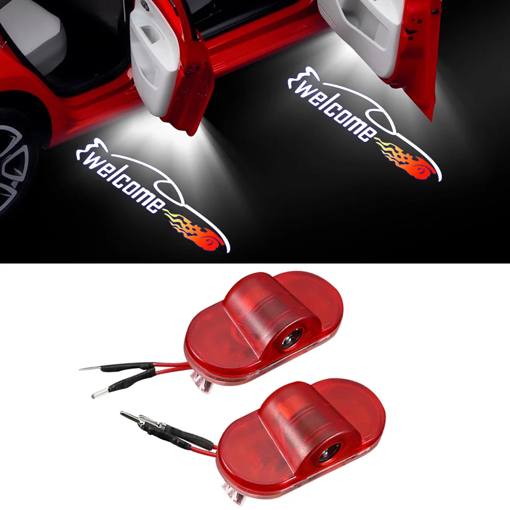 

2-20 pcs RACING CAR Emblem Car Door LED Logo Shadow Courtesy Light 12V For Volkswagen VW Golf 4 Step Projector Warning Lamp