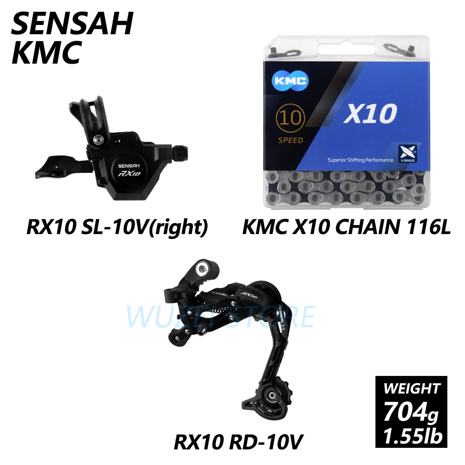 SENSAH RX10 1X10S M6000 велосипедные переключатели 11-42/46/50T Кассетный Маховик KMC X10 цепи Prowheel кривошипно MTB велосипеда указано - Цвет: RX10 and KMC