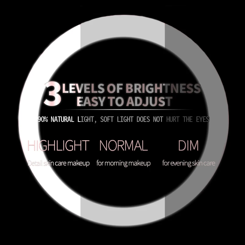 New LED Mirror Vanity Mirror With 3 Modes Lights LED Lighted Makeup Mirror 10X Magnifying Magnification Cosmetic Mirrors espejo 5