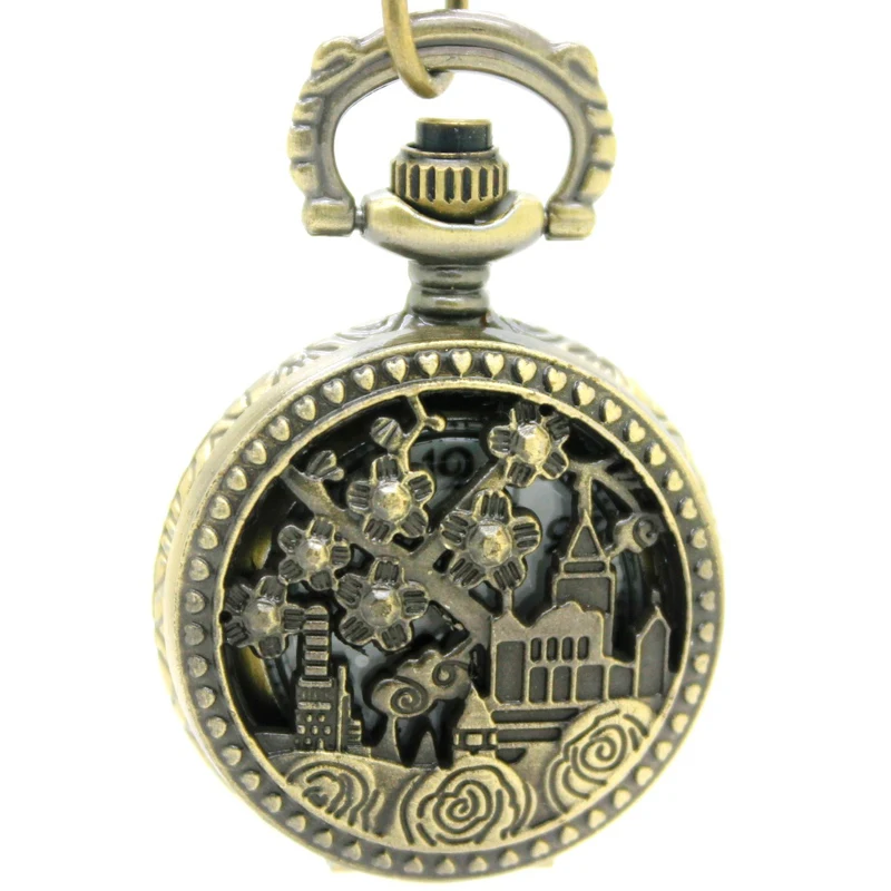 10 шт./лот оптовая продажа кварцевые карманные часы в стиле стимпанк с цветами