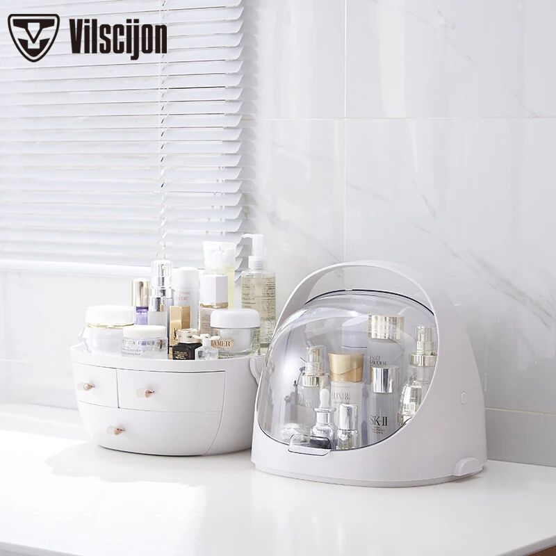 

Jewelry Box Simple Drawer Cosmetics Storage Box Plastic with Coverdust-proof Makeup Box Transparent Portable Accessories Box