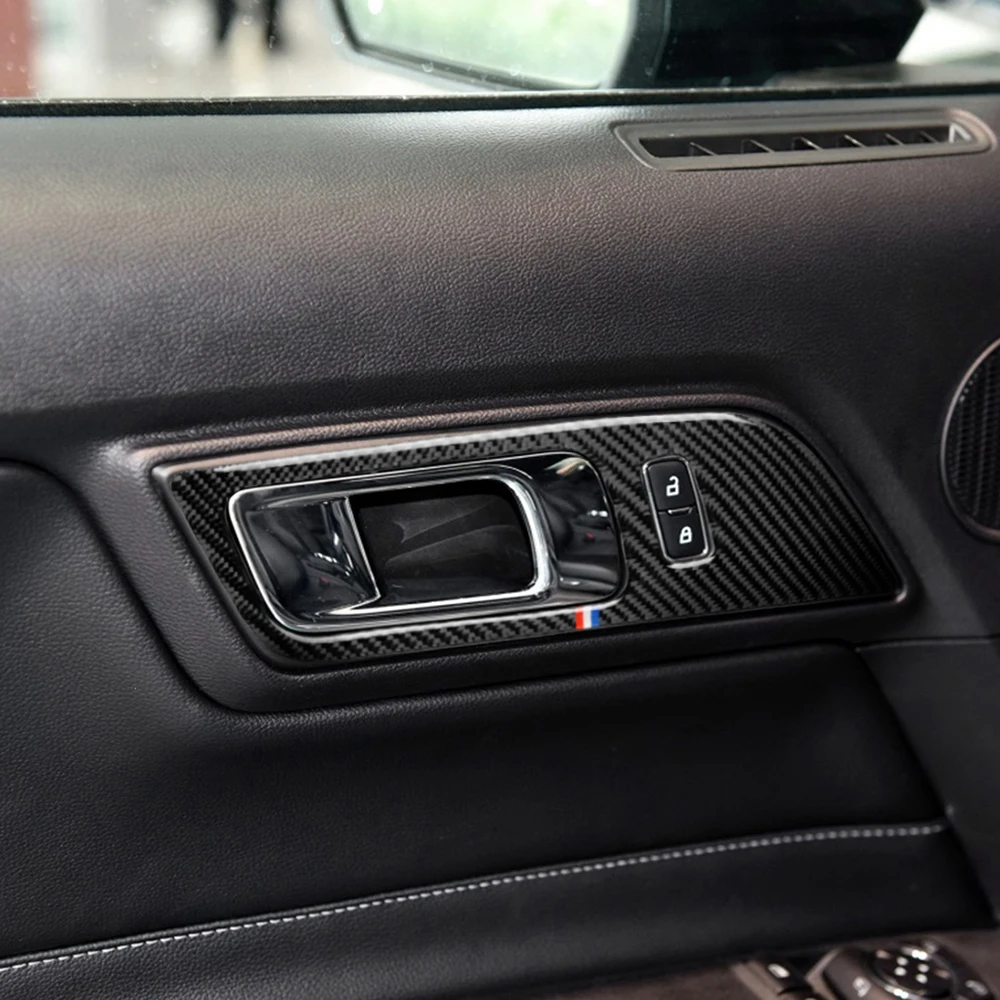 Для Ford Mustang 15-18 Авто дверная ручка рамка декоративная наклейка интерьерные обертывания