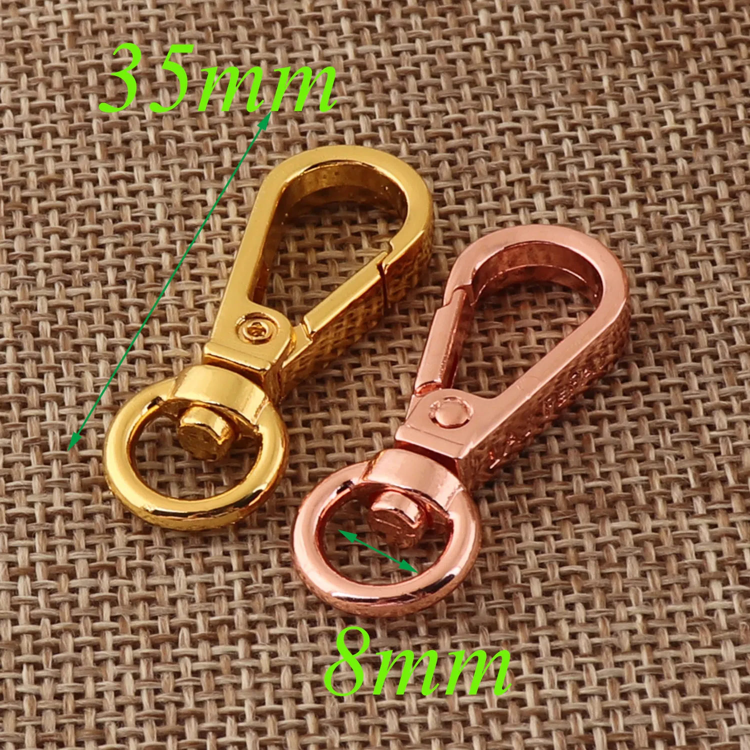 

20 PCS Gold/Rose Gold Lobster Swivel Clasps Hook Clasps Claws Carabiner Snap Purse Handbag Snap Purse Hook key ring
