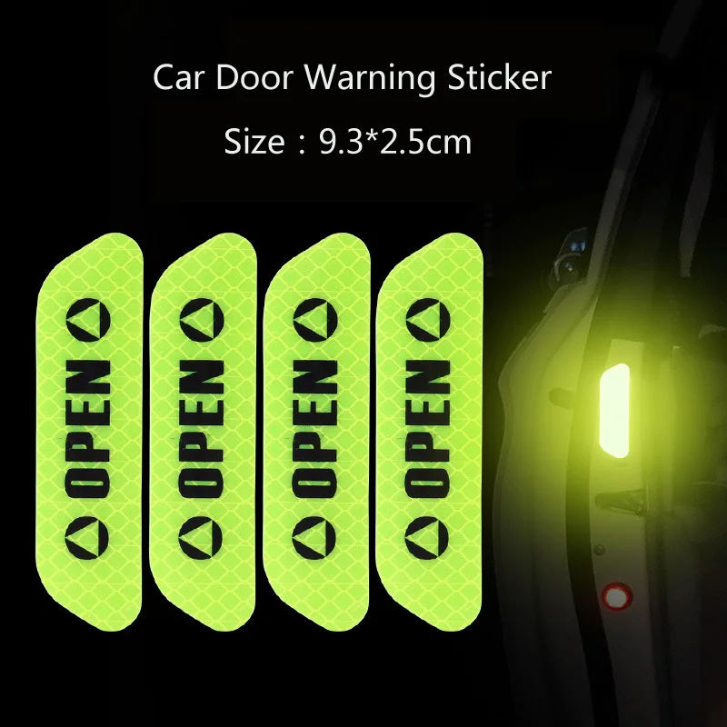

Car Door Open/Car Wheel Eyebrow/Car Rear Night Reflective Tape Warning Reflection Bumper Sticker Yellow Red for Auto Motorcycle