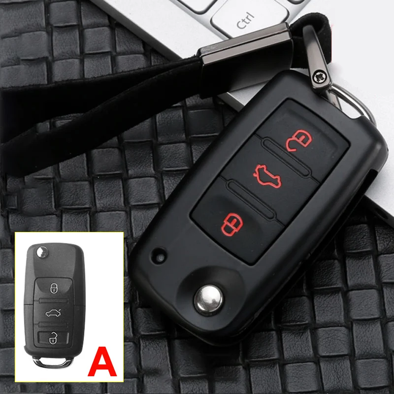 SKU图片-New-hot-sale-Zinc-alloy-Silicone-car-key-case-cover-keychain-For-Skoda-Octavia-A5-A7 (3)