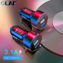 3.1A автомобильное зарядное устройство с двумя usb-портами, светодиодный дисплей, автомобильное зарядное устройство для iPhone 11X8 7, Xiaomi samsung S10 S9, автомобильное зарядное устройство, адаптер
